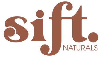 sift. naturals logo in redwood color